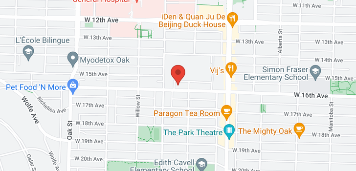 map of 203 633 W 16TH AVENUE